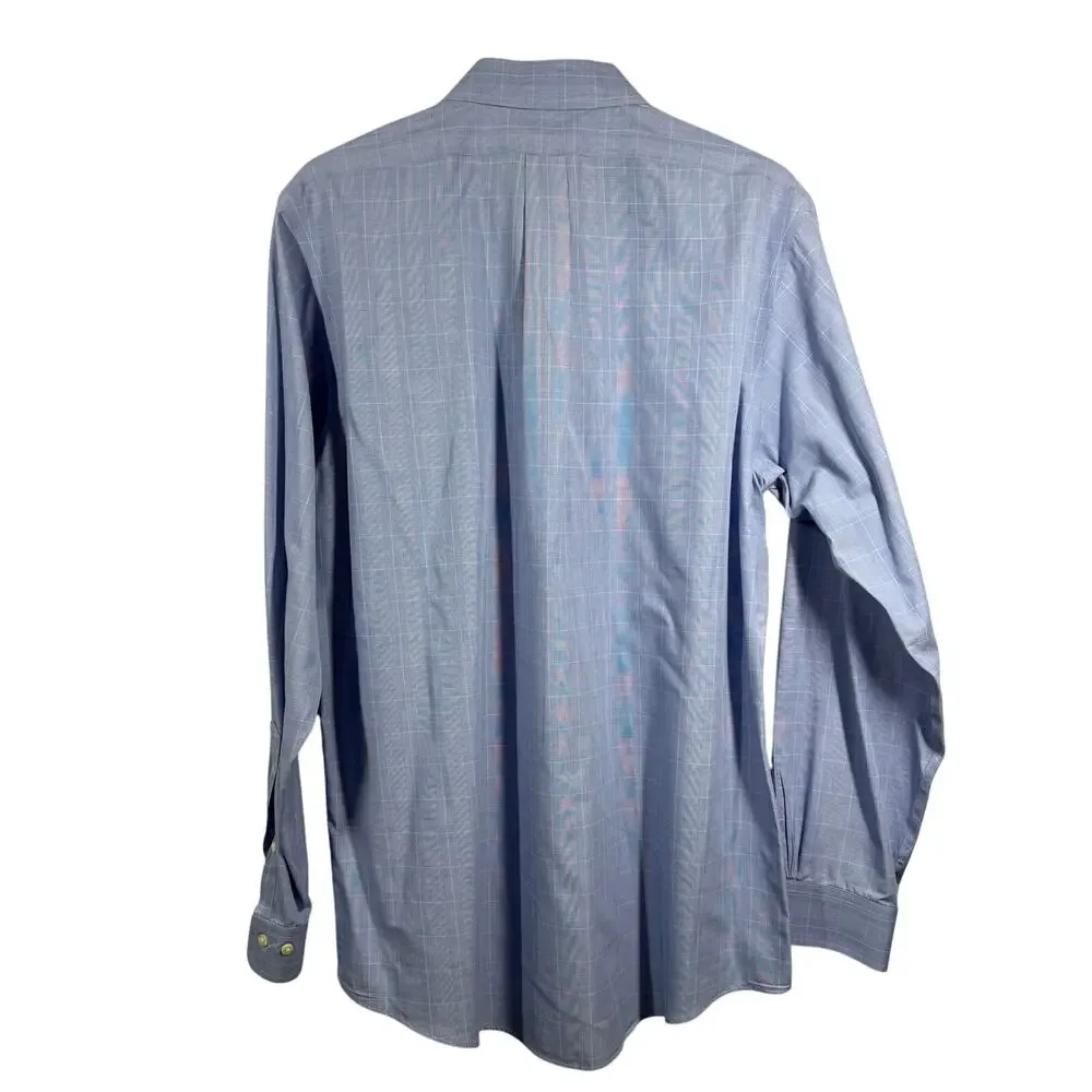 Men's Brooks Brothers Blue Plaid Button Down Shirt Size XL‎